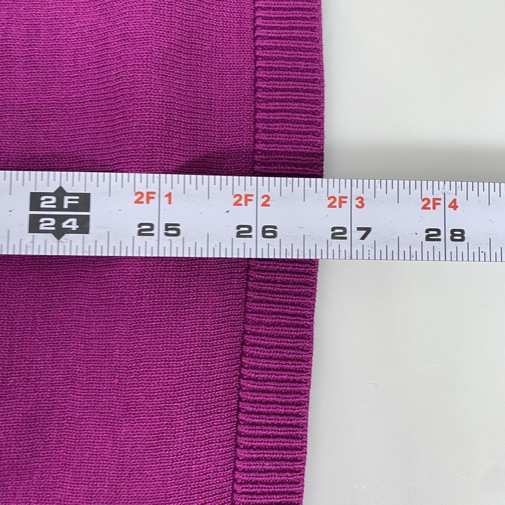 Coldwater Creek Sweater Cardigan Womens 1X Purple Silk Cotton 3/4 Sleeve Career - Picture 8 of 11